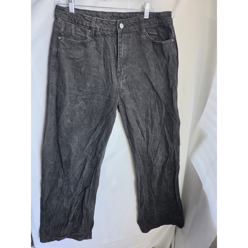 Jeans Men  Black Acid Wash Regular Mid Rise Straight Leg